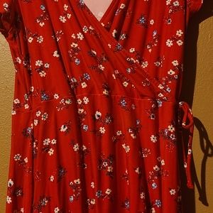 Red flowery dress lightly worn